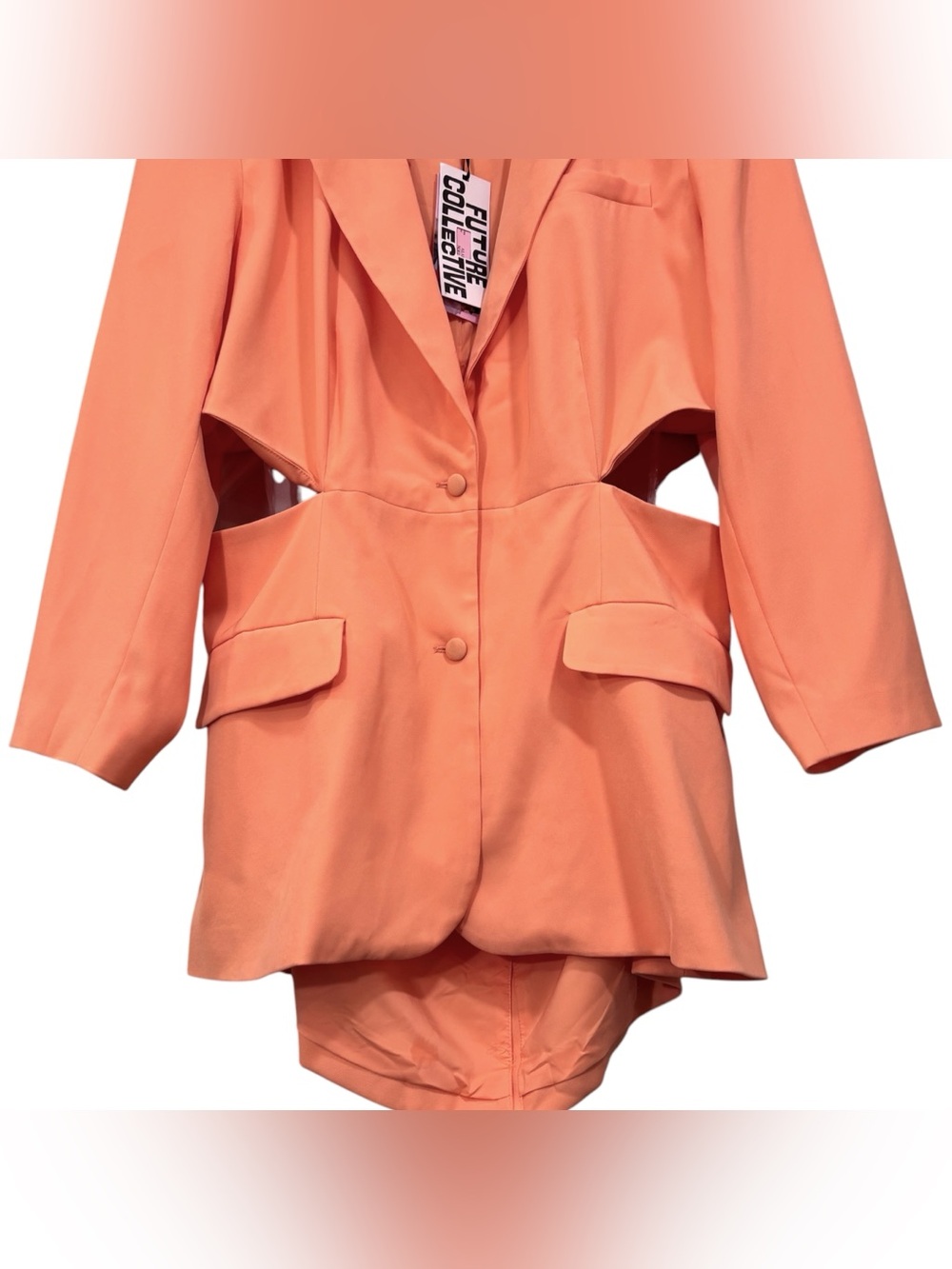 Future Collective x Alani Noelle NWT Orange Cream cutout Blazer Size XXL - Picture 5 of 14